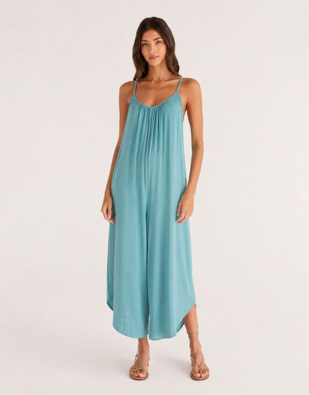 NWT Z Supply Cabana Teal Flared Jumpsuit Size XS MSRP $69
